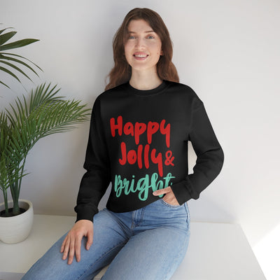 Womens Happy Jolly & Bright Sweatshirt