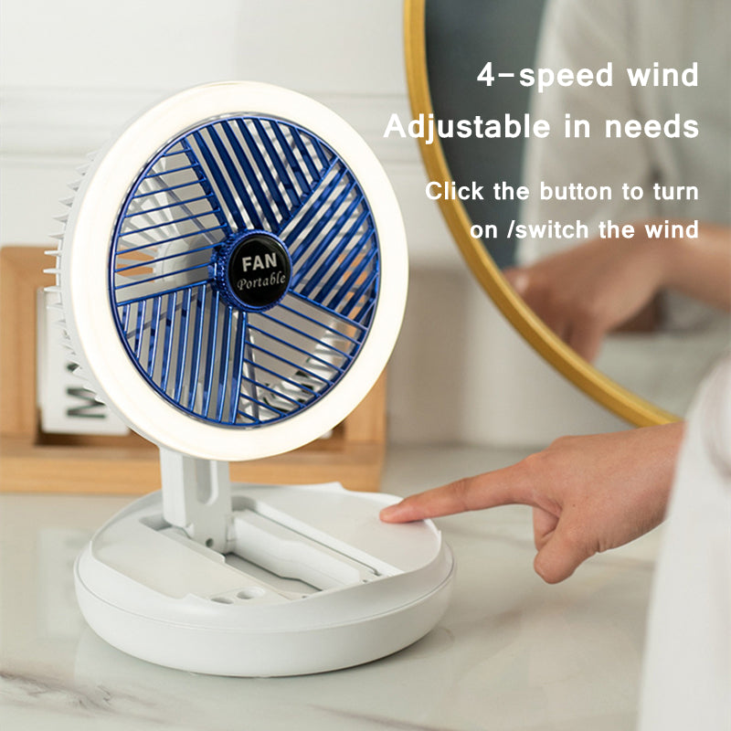 4 Speed Adjustable USB Charging Foldable Table Fan