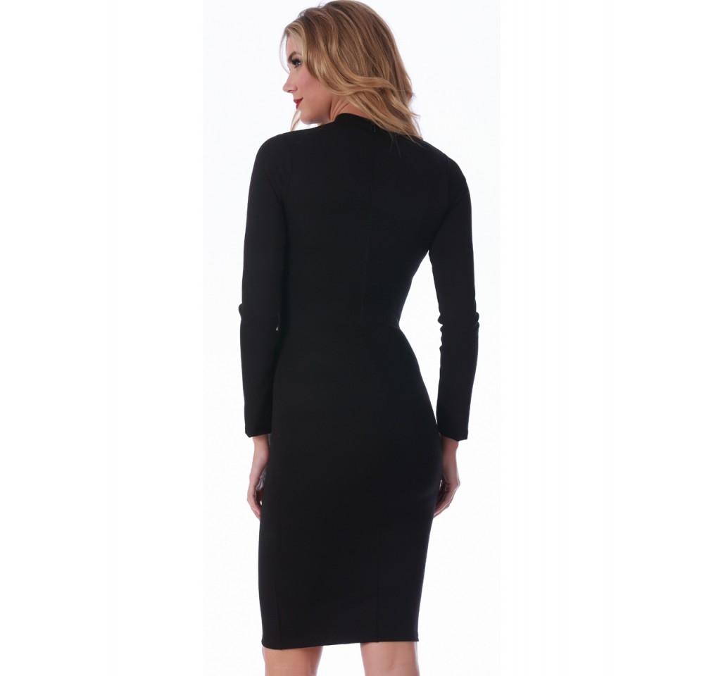 InstantFigure Mock Neck Long Sleeve Short dress 16920D