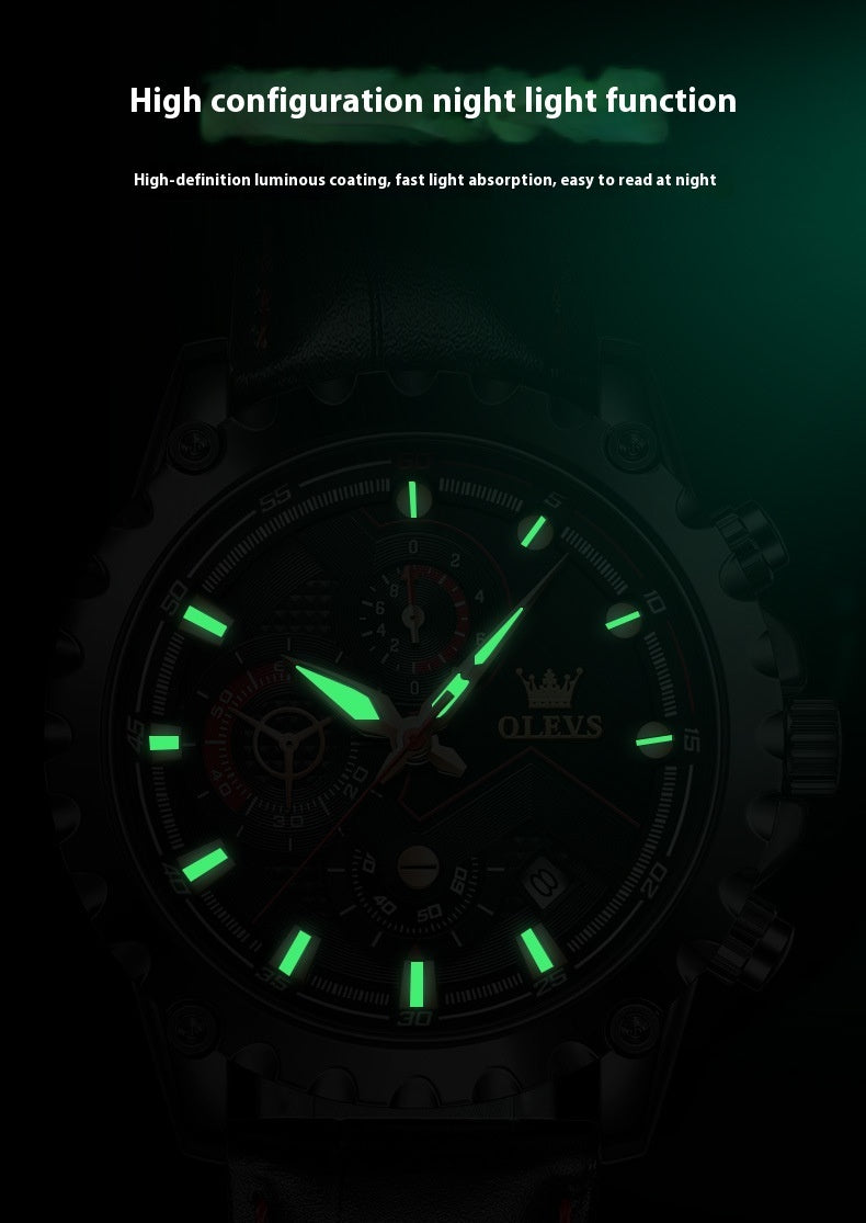 Luminous Large Dial Multifunctional Men's Watch