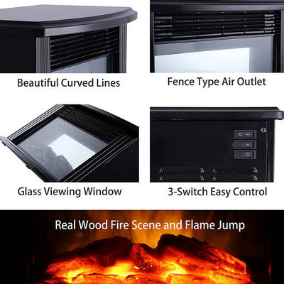 Electric Fireplace Heater LED Flame Effect Stove