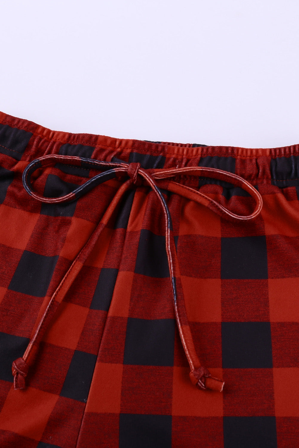 Red Plaid Knit Lounge Set