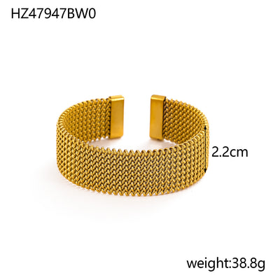 Ring Soft Titanium Steel Open-end Bracelet Gold Plated