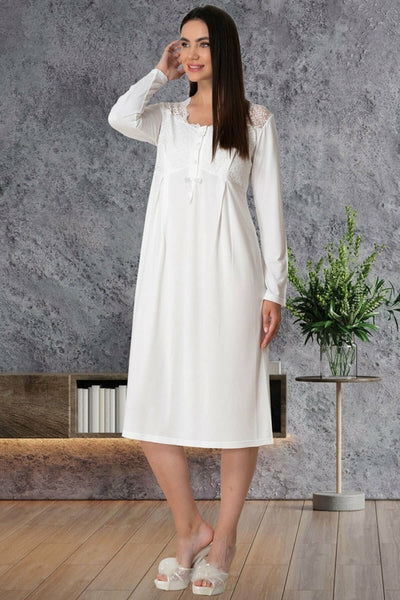 Shopymommy 5525 Lace Maternity & Nursing Nightgown