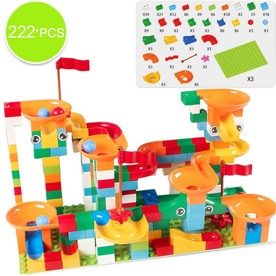 74 296 PCS Marble Race Run Block Compatible