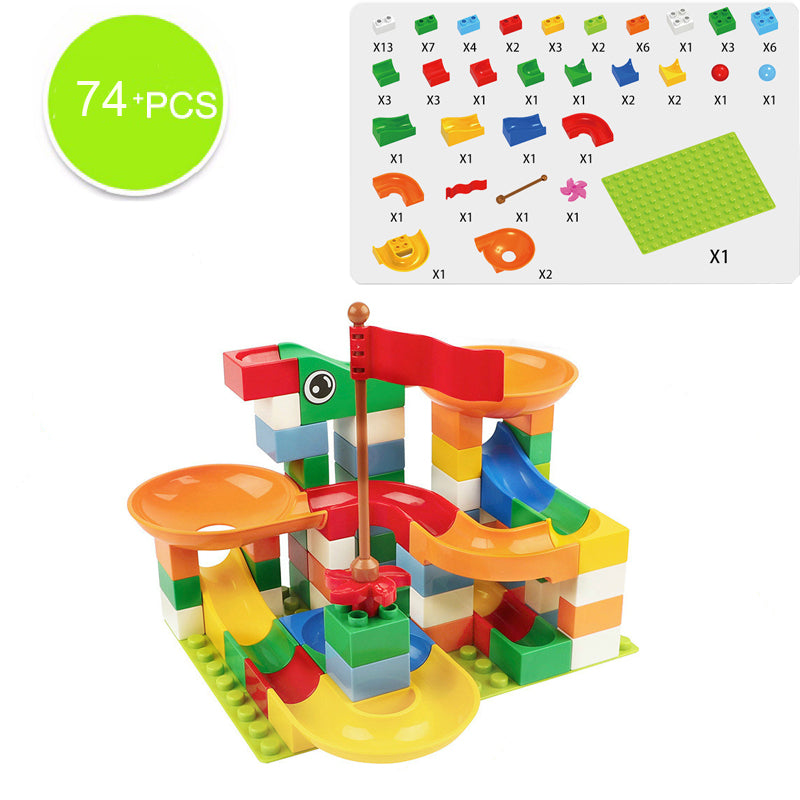 74 296 PCS Marble Race Run Block Compatible