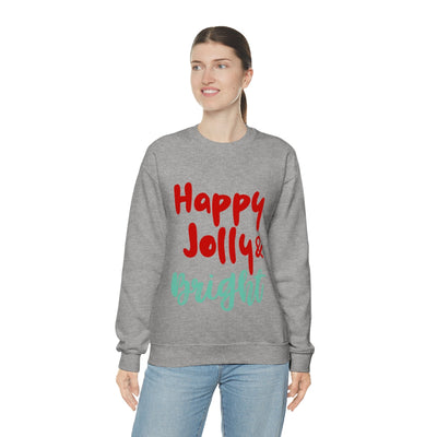 Womens Happy Jolly & Bright Sweatshirt