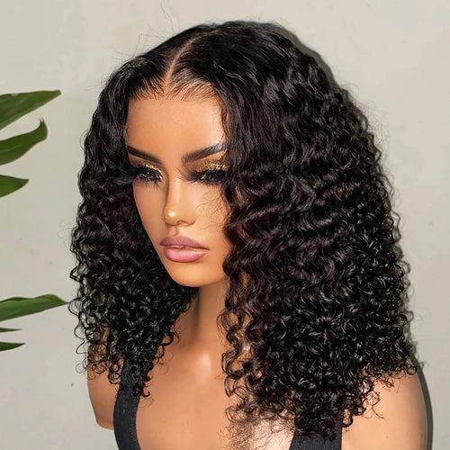 Deep Wave Bob Wig 13x4 Lace Frontal Wig Brazilian Human Hair Natural