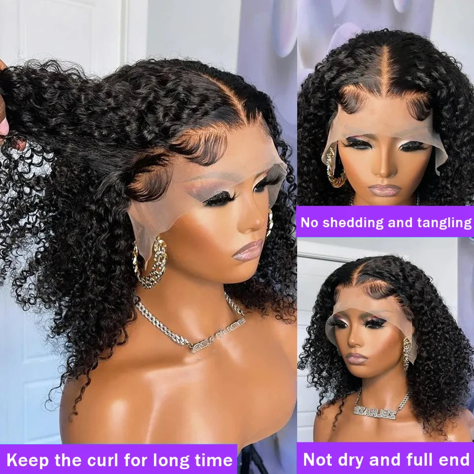 Deep Wave Bob Wig 13x4 Lace Frontal Wig Brazilian Human Hair Natural