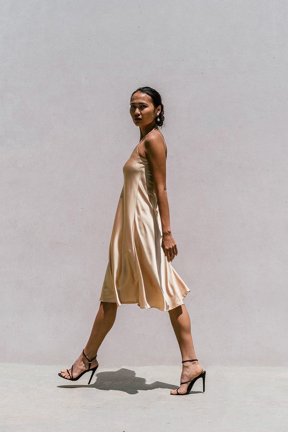 Florida Minimal Satin Slip Dress