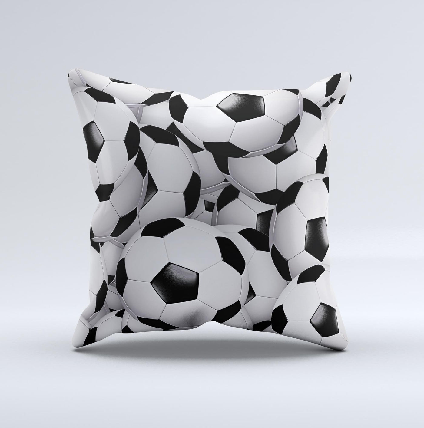 Soccer Ball Overlay  Ink-Fuzed Decorative Throw Pillow