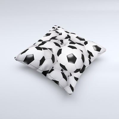 Soccer Ball Overlay  Ink-Fuzed Decorative Throw Pillow