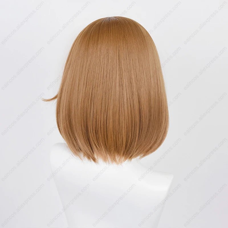 Anime Yui Hirasawa Cosplay Wig 33cm Light Brown Short Wigs Heat