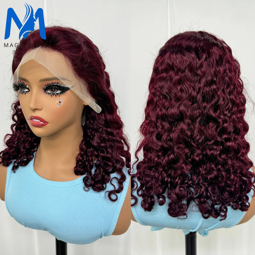 Natural Black Water Wave Bob Human Hair Wigs for Black Women 200%