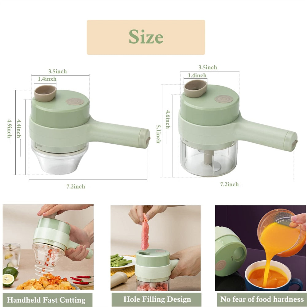 Portable Handheld 4 in 1 Electric Vegetable Slicer