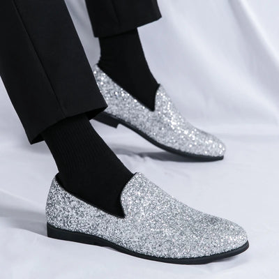 Shoes for Men Platform Dress Shoes Fashion Attractive Sequined