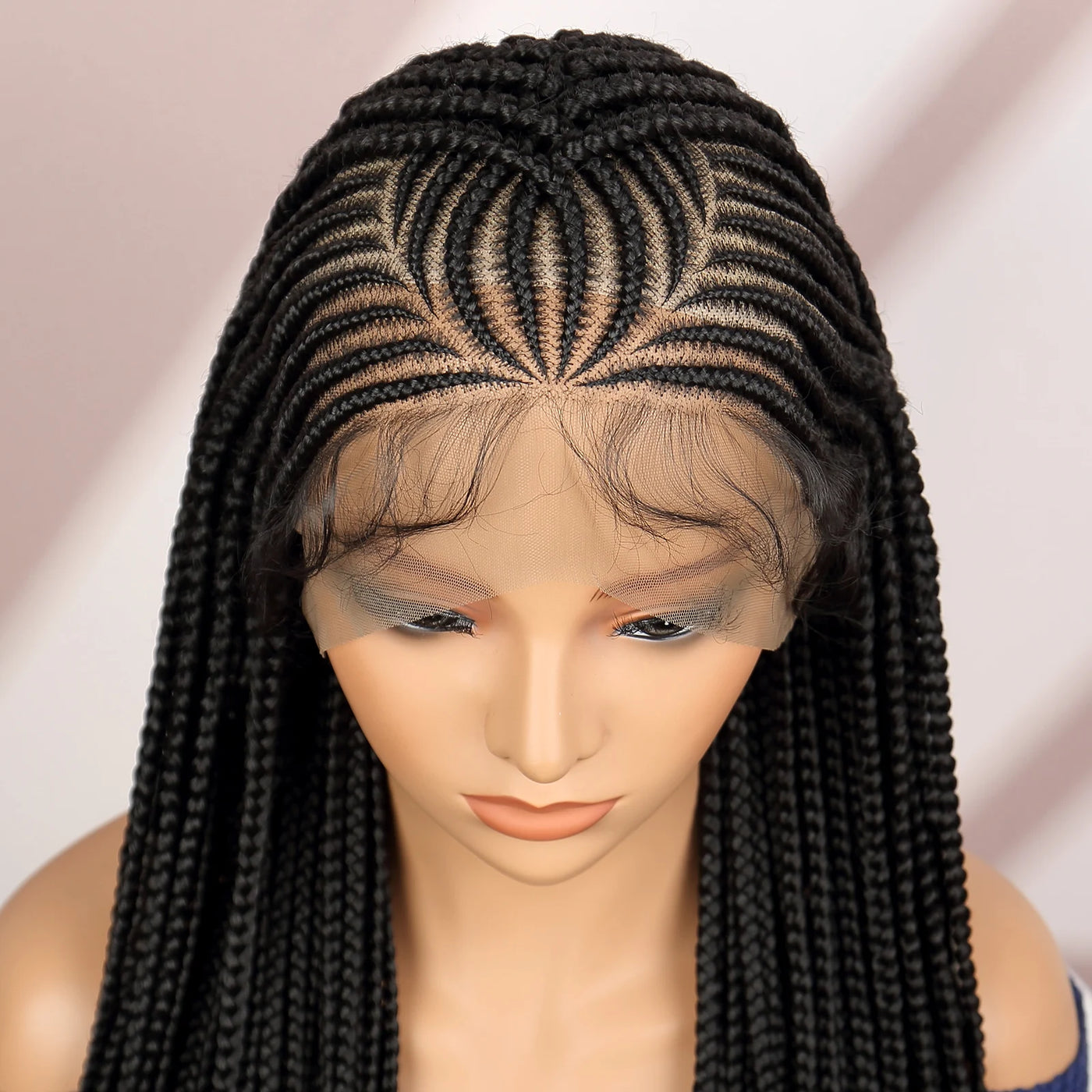 Synthetic Cornrow Braided Wigs Synthetic Full Lace Box Braided Wigs