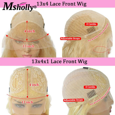 Ombre Ash Blonde Transparent Lace Wigs Human Hair Straight 13x4 Lace