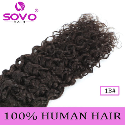 SOVO V Tip Hair Extensions Water Wave Hot Fusion Vtip Ombre Medium