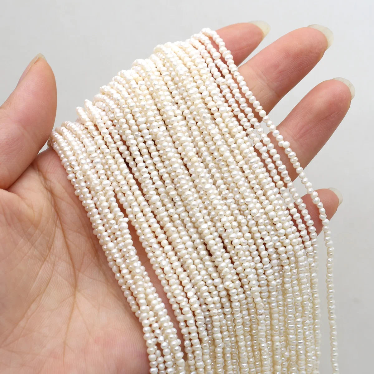 Natural Freshwater Pearls Beaded Irregular Round Loose Spacer Beads