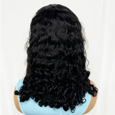 Natural Black Water Wave Bob Human Hair Wigs for Black Women 200%