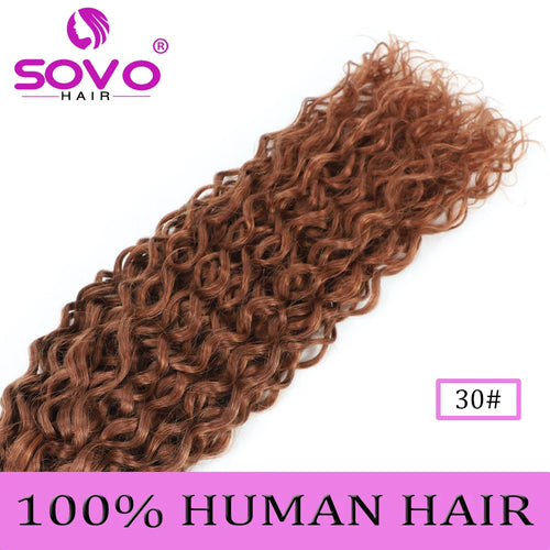 SOVO V Tip Hair Extensions Water Wave Hot Fusion Vtip Ombre Medium