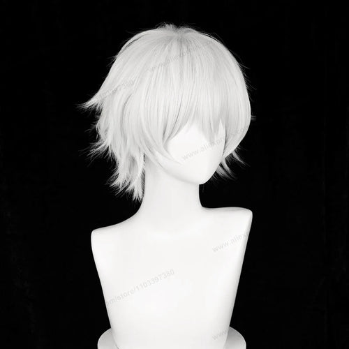 Kaneki Ken Cosplay Wig 30cm Short Silver White Man Hair Anime Heat