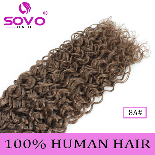 SOVO V Tip Hair Extensions Water Wave Hot Fusion Vtip Ombre Medium