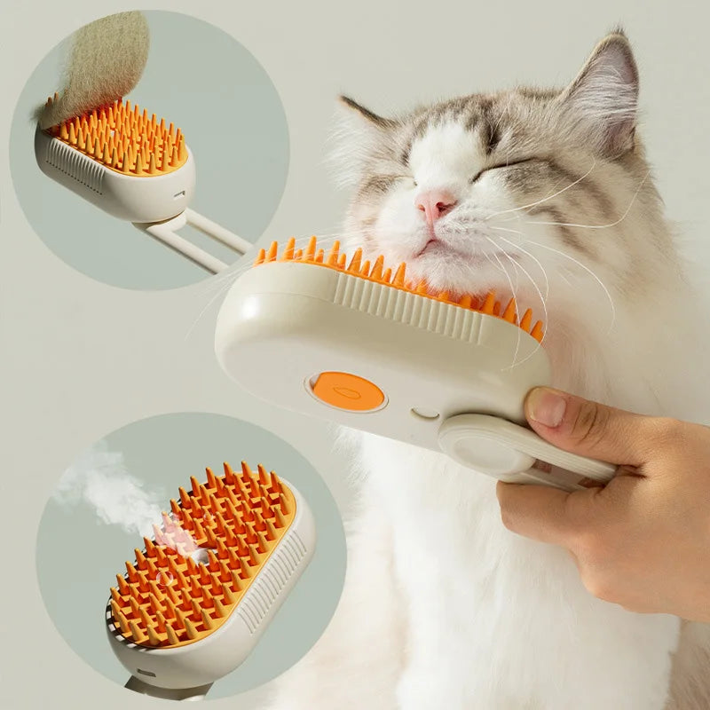 Cats Steam Hair Brush 3in1 Pet Comb Water Steam Cat Brush Massage