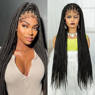 Synthetic Braided Wig Synthetic Hair Lace Front Wigs Box Braided Wigs