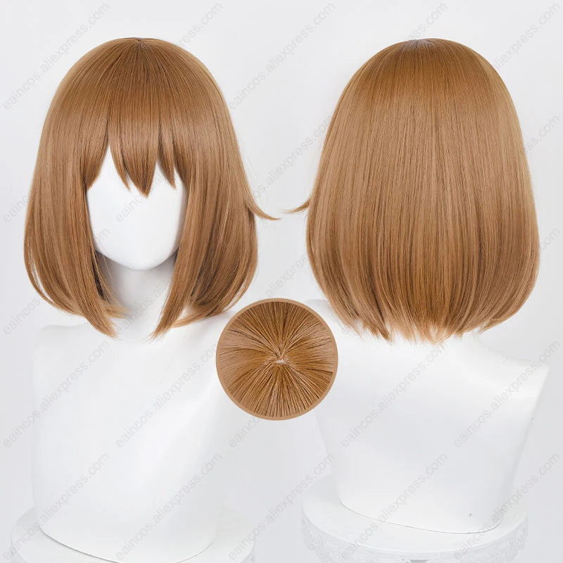 Anime Yui Hirasawa Cosplay Wig 33cm Light Brown Short Wigs Heat