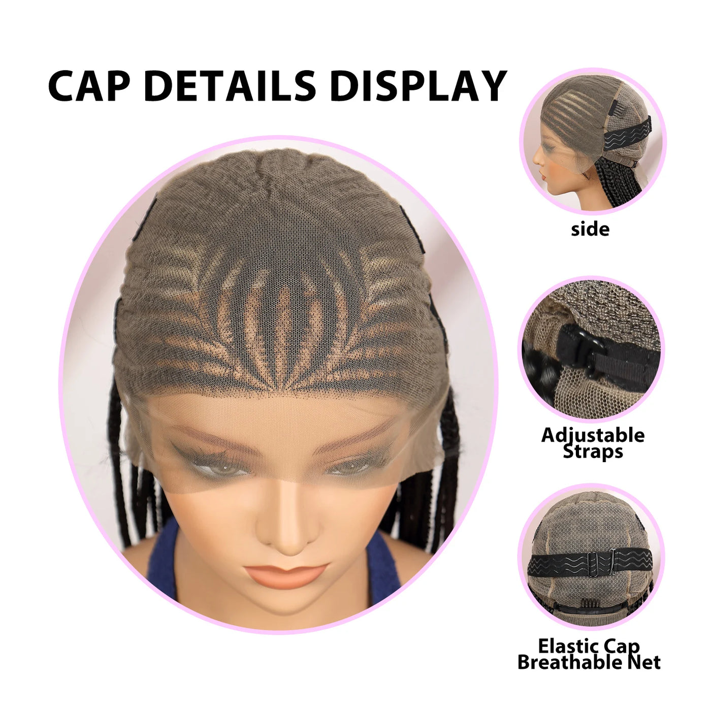 Synthetic Cornrow Braided Wigs Synthetic Full Lace Box Braided Wigs