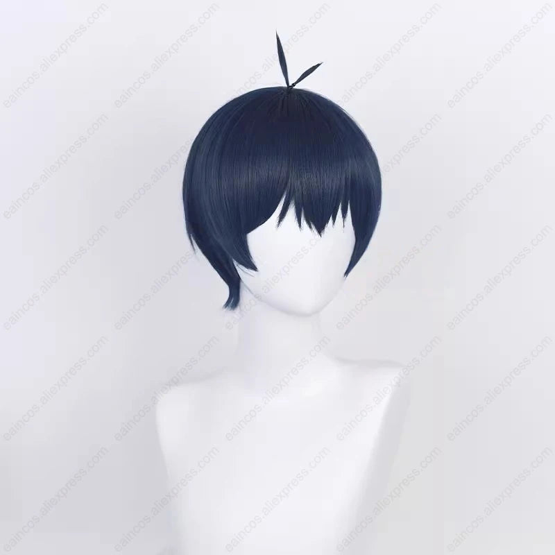 Anime Isagi Yoichi Cosplay Wig 28cm Dark Blue Short Wigs Heat