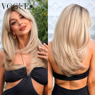 Ombre Platinum Blonde Straight Glueless Human Hair Wigs Lace Closure