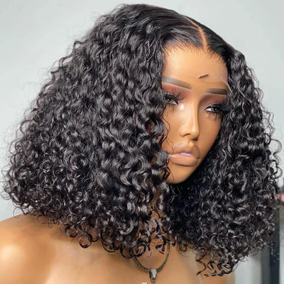 Deep Curly 13x4 Bob Wig Lace Front Human Hair Wig For Women Short Bob