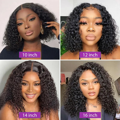 Deep Curly 13x4 Bob Wig Lace Front Human Hair Wig For Women Short Bob