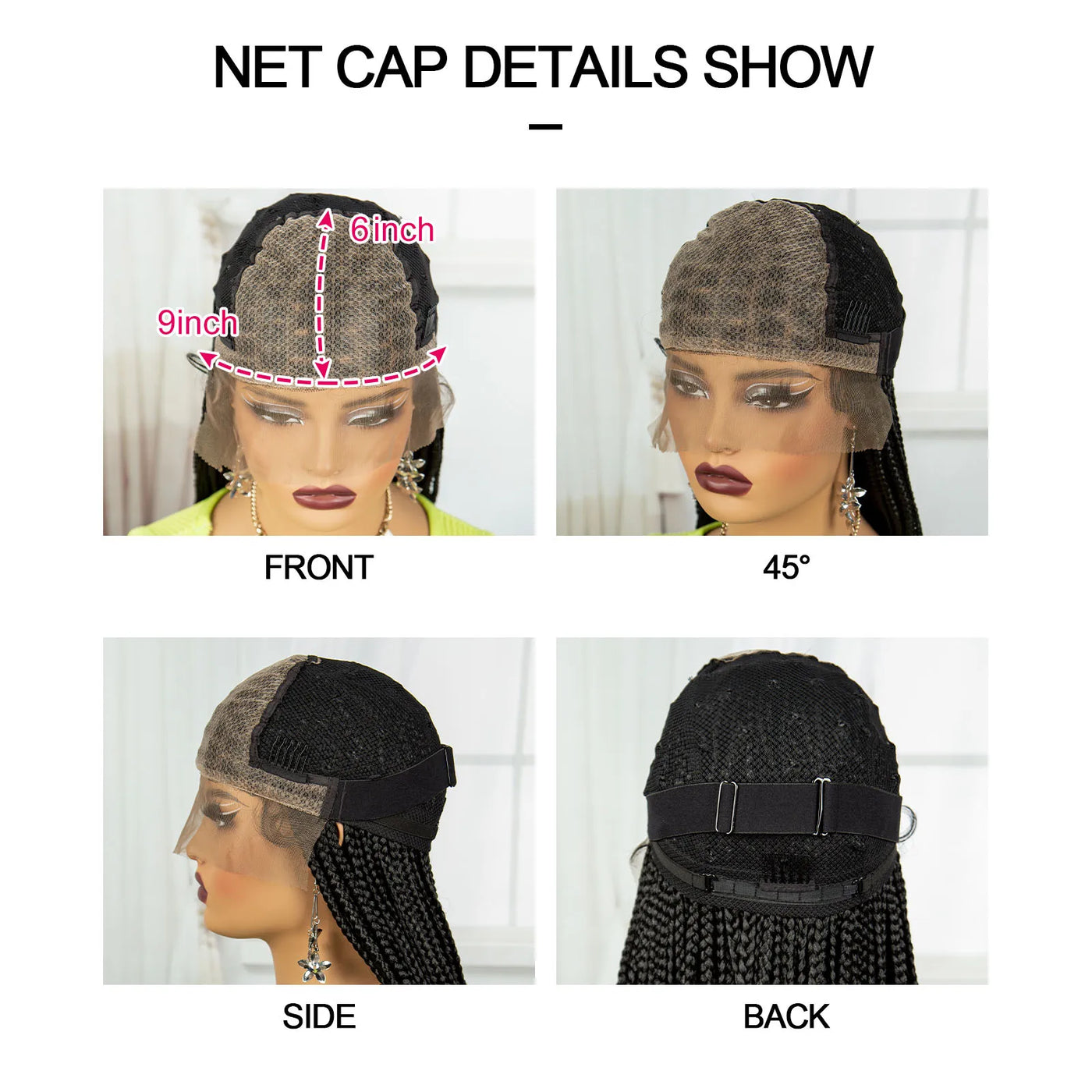 Synthetic Braided Wig Synthetic Hair Lace Front Wigs Box Braided Wigs