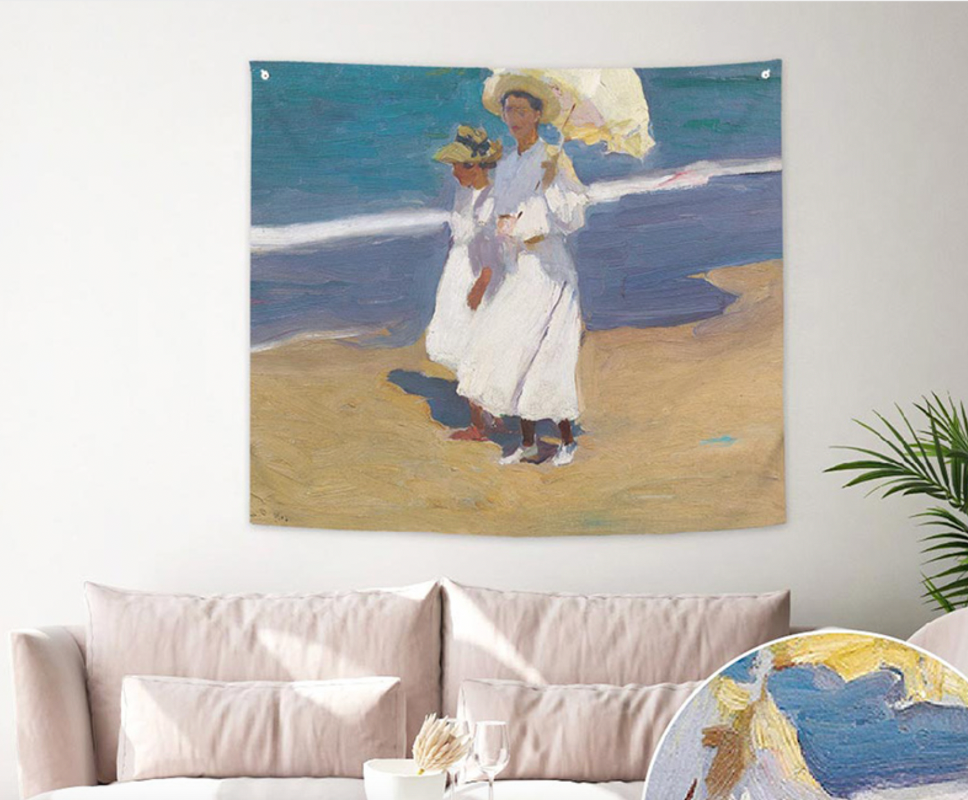 On the beach (by Joaquin Sorolla) 150cm x 130cm