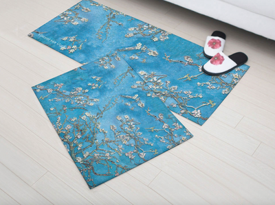 Almond Blossom by Gogh (Floor mat + Kitchen mat)