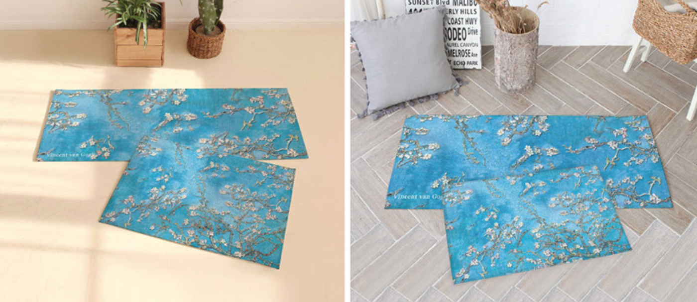 Almond Blossom by Gogh (Floor mat + Kitchen mat)