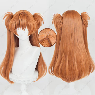 Anime EVA Asuka Langley Soryu Cosplay 68cm Long Orange Brown Mixed