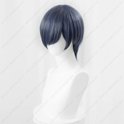 Anime Ciel Phantomhive Cosplay Wig 30cm Short Blue Grey Mixed Color