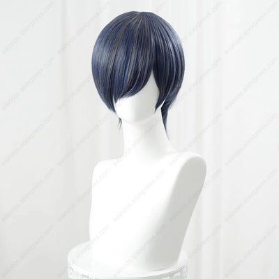 Anime Ciel Phantomhive Cosplay Wig 30cm Short Blue Grey Mixed Color