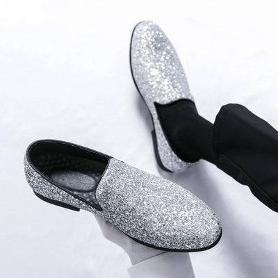 Shoes for Men Platform Dress Shoes Fashion Attractive Sequined