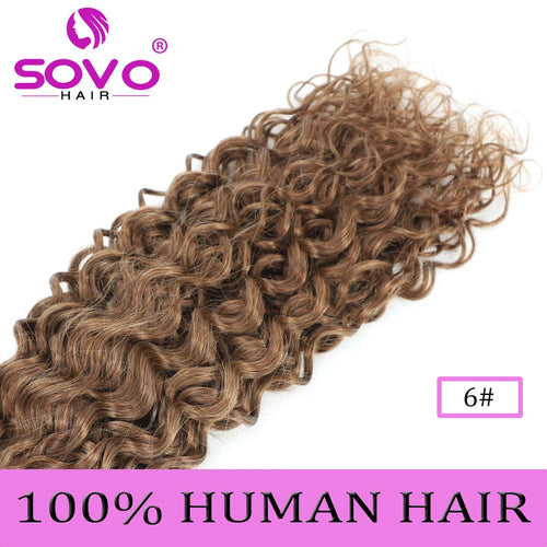 SOVO V Tip Hair Extensions Water Wave Hot Fusion Vtip Ombre Medium