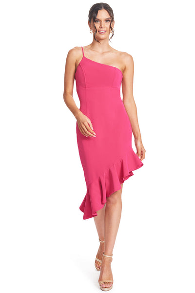 Rufflin' Round Dress - Asymmetric dress with ruffle hem