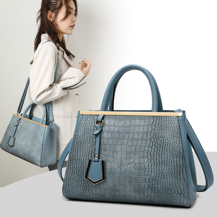 Women Stone Pattern Patchwork Handbag Shoulder Bag Crossbody Bag(Blue)