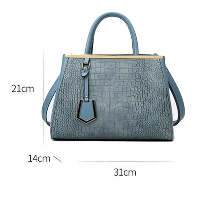 Women Stone Pattern Patchwork Handbag Shoulder Bag Crossbody Bag(Blue)