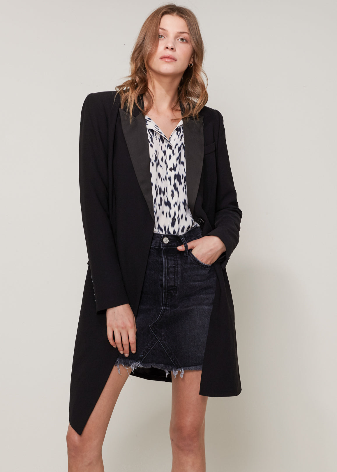 Women's Double Breasted Long Blazer