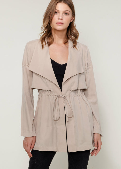 Ro&de Noir Open Front Jacket In Taupe